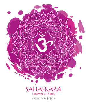 seventh chakra illustration vector of Sahasrara
