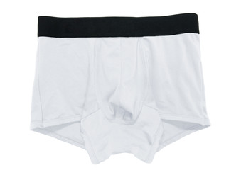 Underwear boxer brief color white on white background