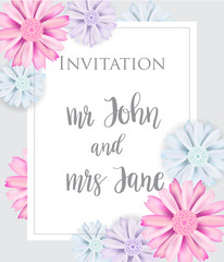 Stylish elegant wedding invitation card.