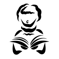 Man singing with a book in his hands