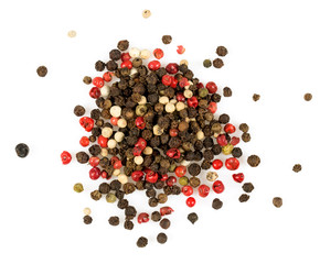 color pepper isolated on white