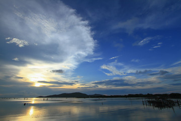 sunset on the lake
