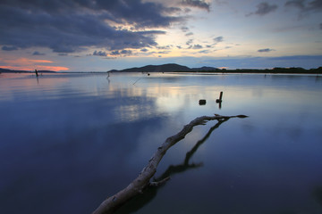 sunset over the lake
