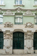 Fragment of Art Nouveau architecture style of Lisbon city