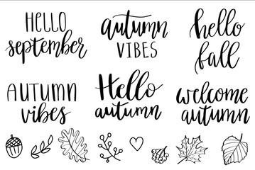 hello autumn lettering