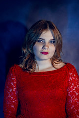 Fashion photoshoot on a dark background