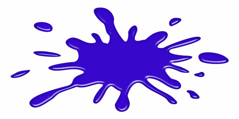 Illustration of an inky purple blot on a white background.
