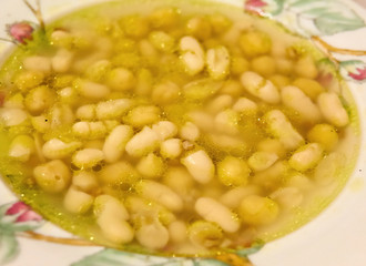 typical ligurian soup called mesciua