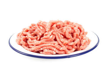 minced meat isolated on white