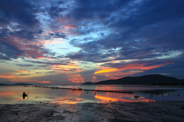 Beautiful sky at twilight time 