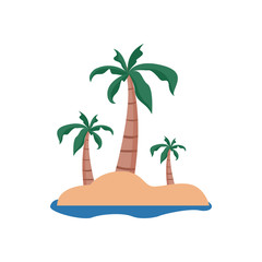 Remote Beach Island Summer Stuff Icon Illustration Design