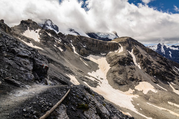 glacier in Alps mountains in summer