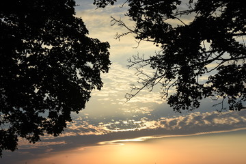 Abendrot am Wildenauer Badesee in Ober&ouml;sterreich