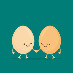 Funny Smiled eggs. Simple egg icon.