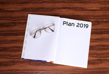 Plan 2019 book business concept