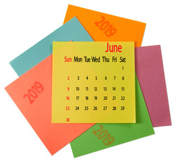 calendar for June 2019