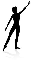 Silhouette of a ballet dancer dancing in a pose or position © Christos Georghiou