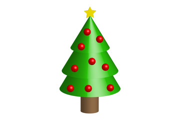 Árbol de navidad sobre fondo blanco.