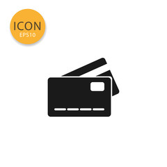 Credit card icon isolated flat style.