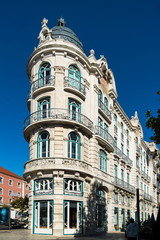 Obraz premium Fragment of Art Nouveau architecture style of Lisbon city