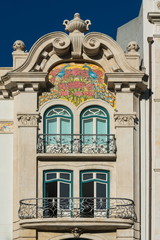 Fototapeta premium Fragment of Art Nouveau architecture style of Lisbon city