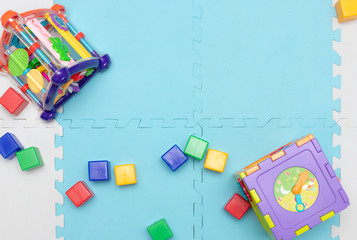 on the playmat. Toys for young children. educational toys. Early development.