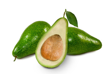 avocado on white background