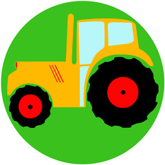 Tractor icon. Vector illustration of farm, agriculture, tractor sign, symbol.