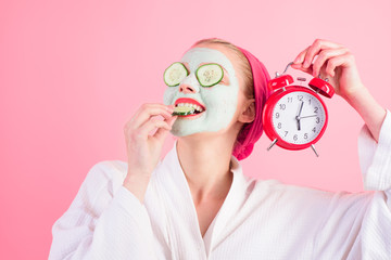 Woman with cosmetic cream on face at spa center. Day spa concept. Woman at spa procedure. Woman...
