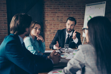 Portrait of stylish elegant classy serious minded chairman compa © deagreez