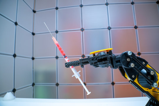 Robot Arm With Medical Syringe