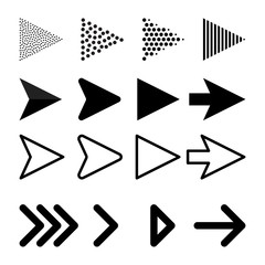 Arrows vector collection with elegant style and black color