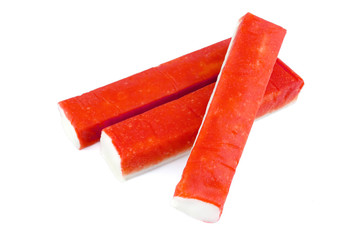 crab sticks on white background