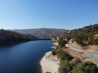 Fototapeta na wymiar Redinger Lake and the upper San Joaquin basin