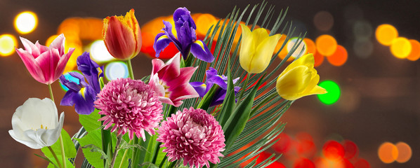 bouquet of flowers on blurred background