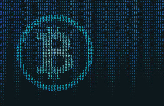 Vector Binary Code Bitcoin Concept