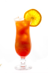 cocktail soft and long-drinks in front of white background