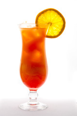 cocktail soft and long-drinks in front of white background