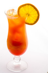 cocktail soft and long-drinks in front of white background