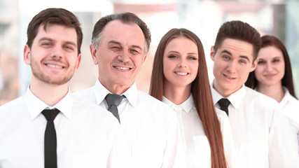 close up. confident business team on blurred background office