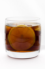 cocktail soft and long-drinks in front of white background