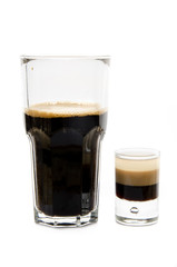 cocktail soft and long-drinks in front of white background