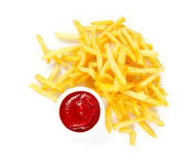 french fries isolated on white