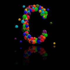 Letter C. Alphabet. Vector.