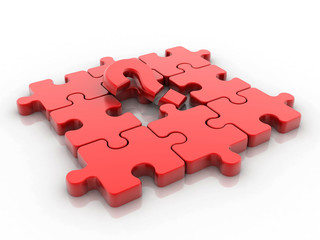 Fototapeta premium 3d illustration puzzle and question mark