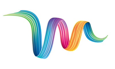 Colorful brushstroke design element. Colorful wave liquid vector