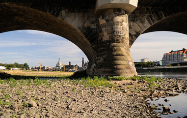 Niedrigwasser 2018, Dresden, Sachsen, Deutschland, Europa - 233535337