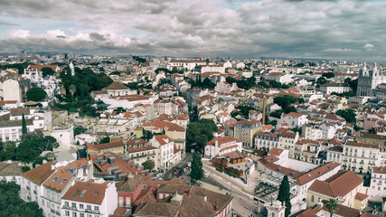 Fototapeta na wymiar Lisbon aerial view from Alfana, Portugal