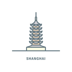 Fototapeta premium Świątynia Longhua i pagoda, Szanghaj