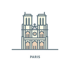 Paris icon with Notre-Dame cathedral